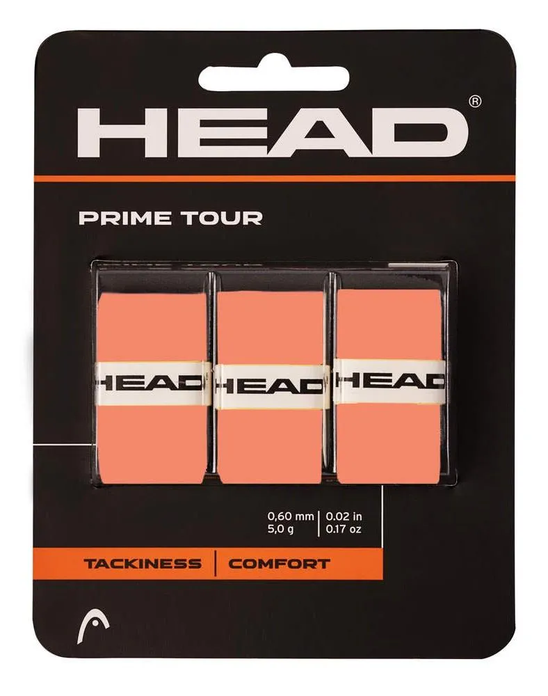HEAD Prime Tour Badminton Overgrip (3 Pack) - Salmon
