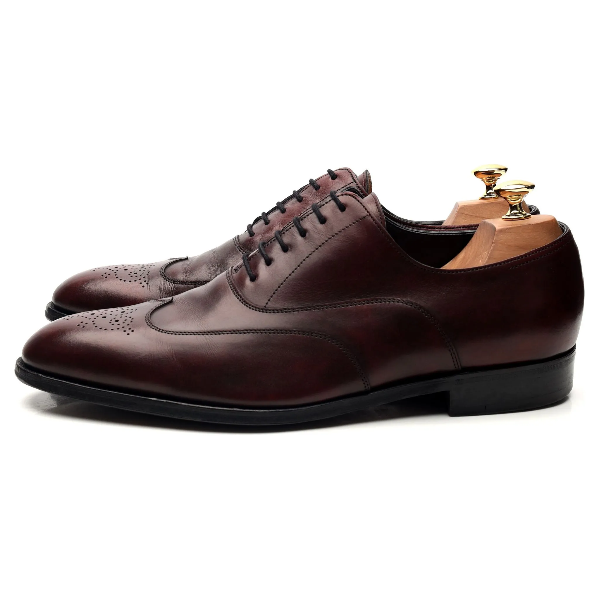 Hermes 'Hector' Burgundy Leather Oxford UK 10 E