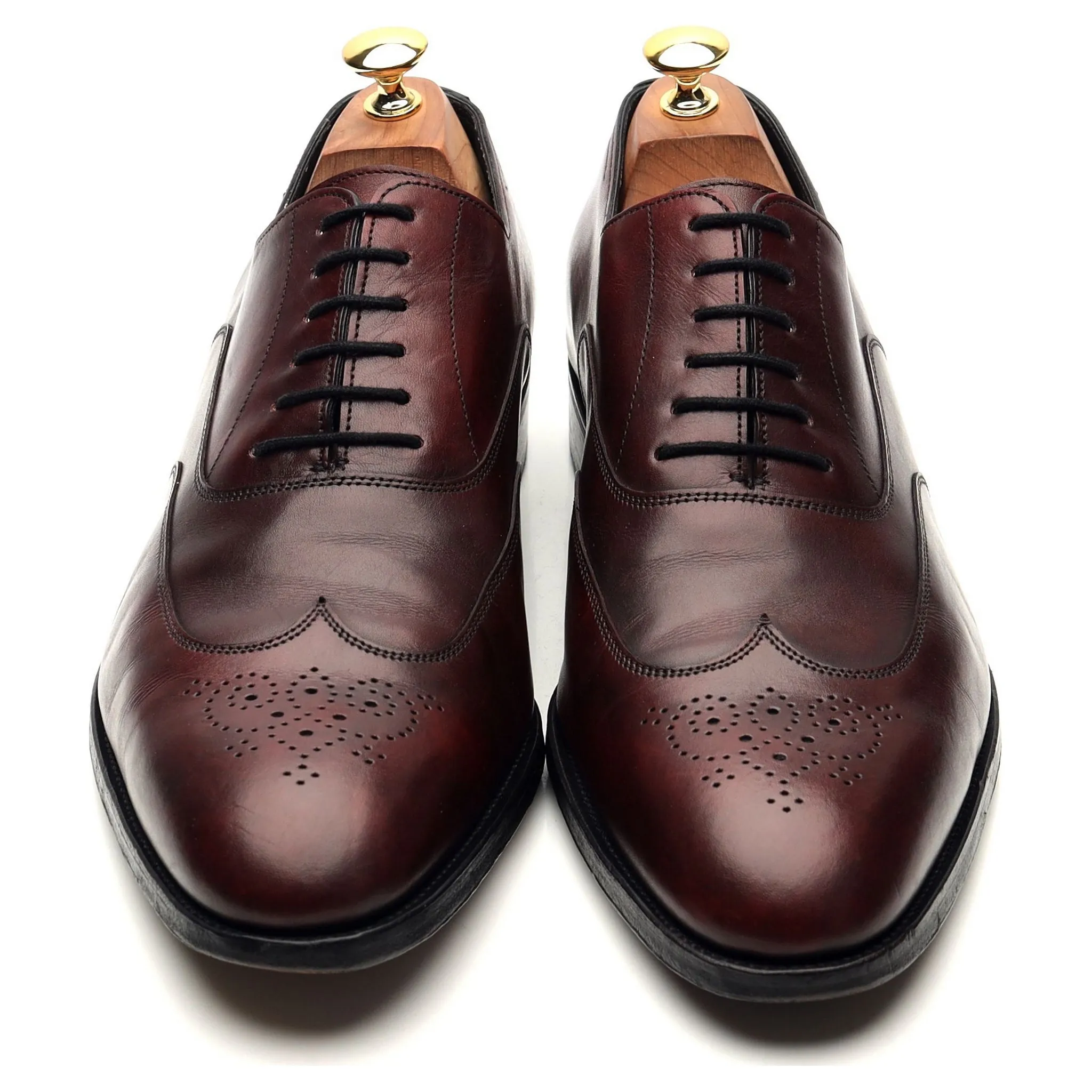 Hermes 'Hector' Burgundy Leather Oxford UK 10 E
