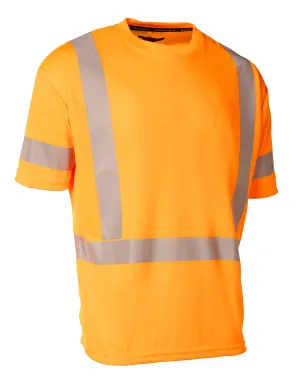 Hi Vis Orange Crew Neck Short Sleeve Ultrasoft Technical Tee
