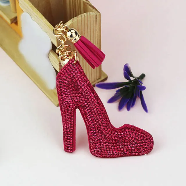 High Heel Crystal Keyring Car Key Chain
