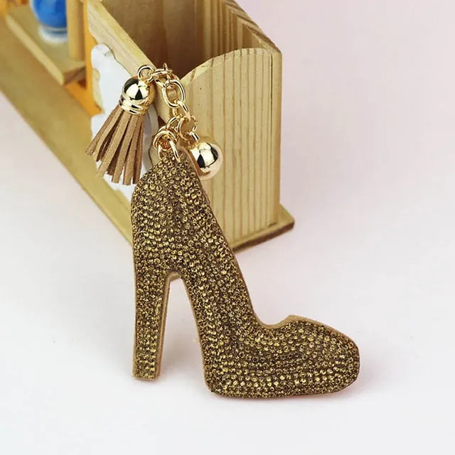 High Heel Crystal Keyring Car Key Chain