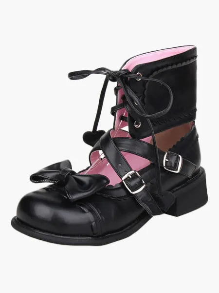 High Heel Special Ankle Design PU Lolita Shoes