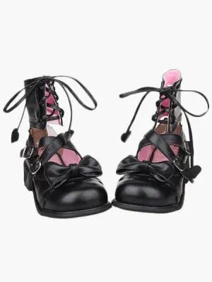 High Heel Special Ankle Design PU Lolita Shoes