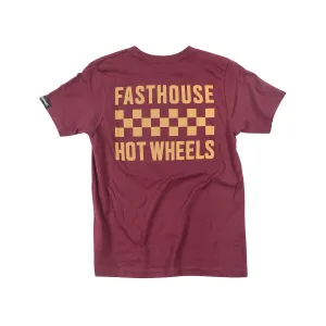 Hot Wheels Stacked Youth Tee - Maroon