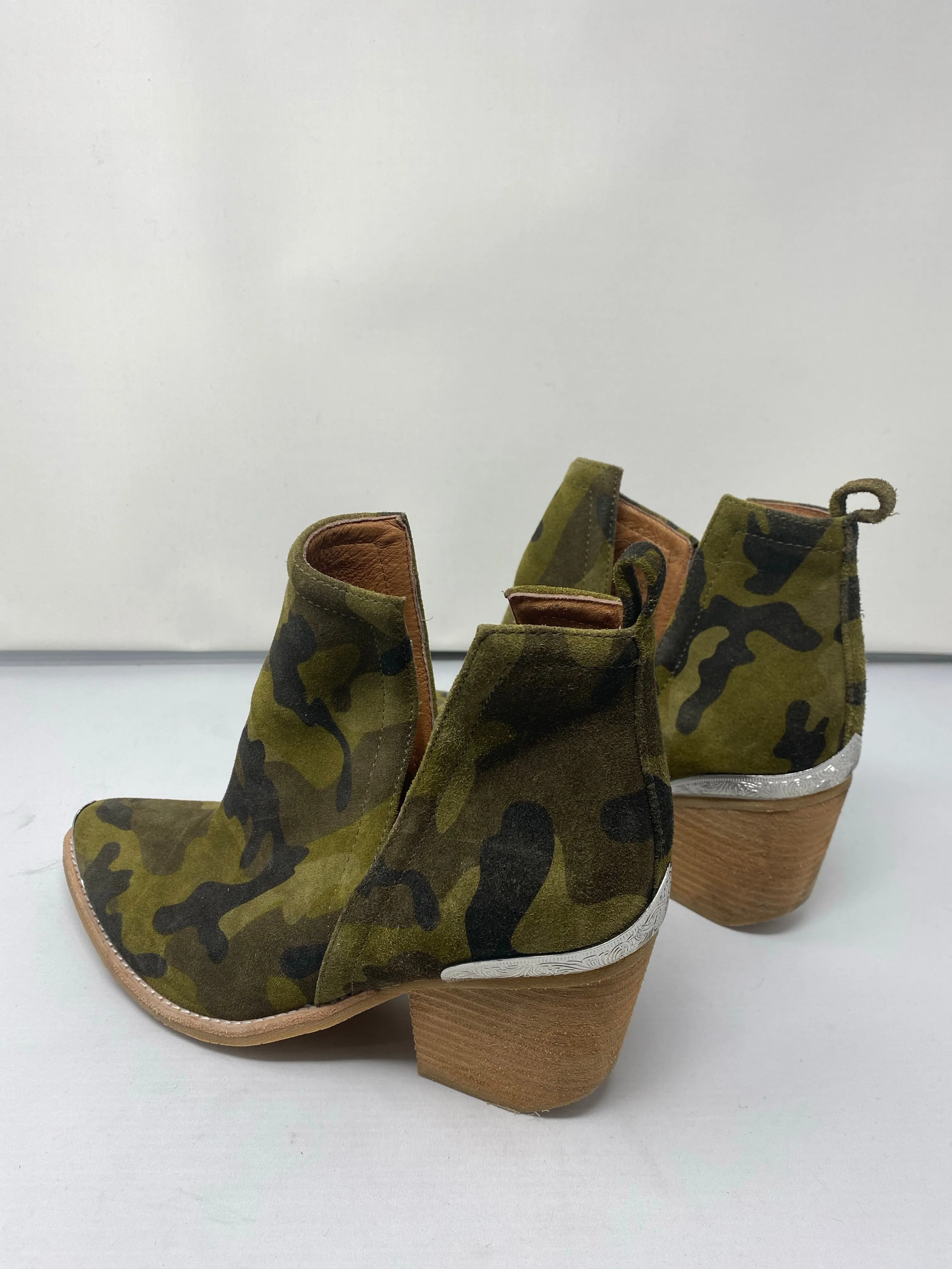 Jeffrey Campbell Camo Open Side Pointed Toe Bootie