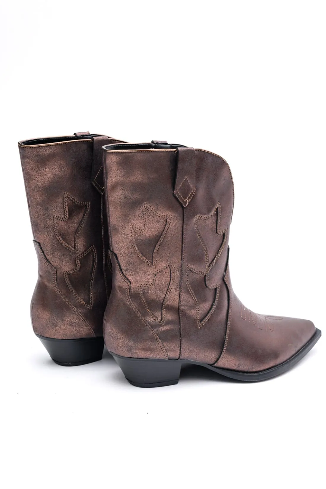 Jersey Metallic Boot in Bronze