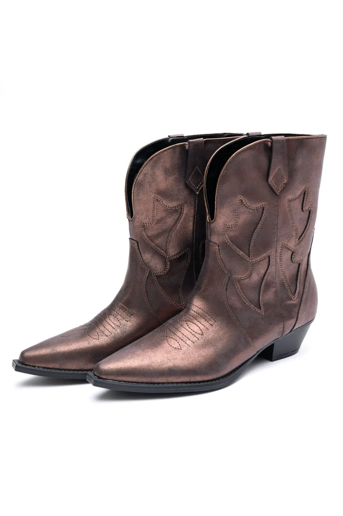 Jersey Metallic Boot in Bronze