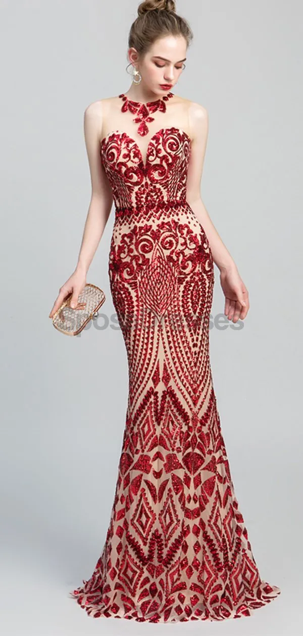 Jewel Sparkly Sequin Sexy Mermaid Evening Prom Dresses, Evening Party Prom Dresses, 12066
