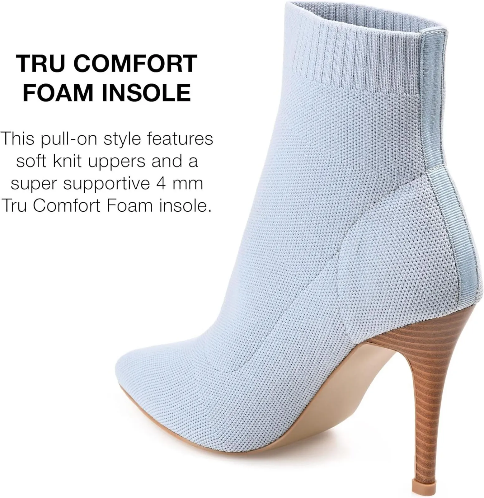 Journee Collection Milyna Tru Comfort Foam Pull On Stiletto Booties Blue 9M