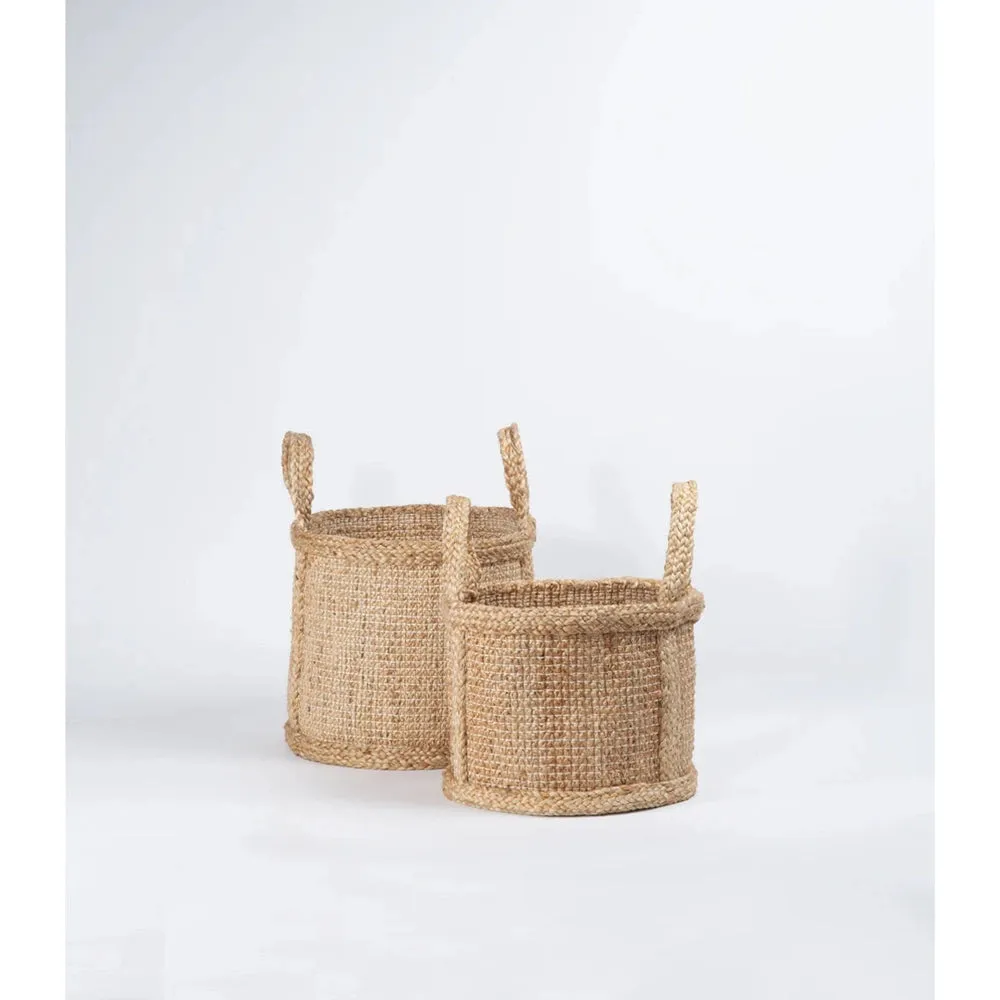 Jute Basket with Handles by Fair Go Trading