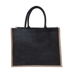 Jute Grocery Shopping Tote- Black