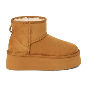 Keystone Fur Lined Suede Booties "Chestnut"