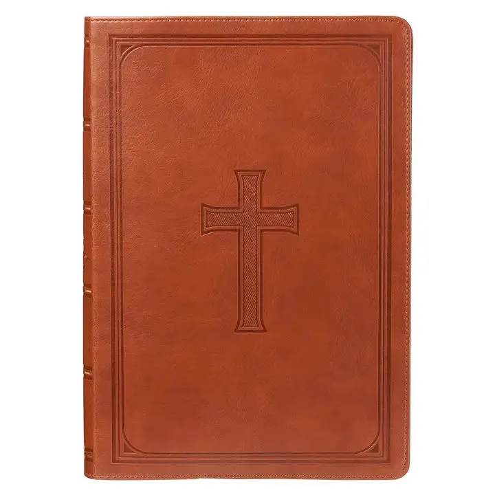 KJV Bible - Super Giant Print Saddle Tan Faux Leather