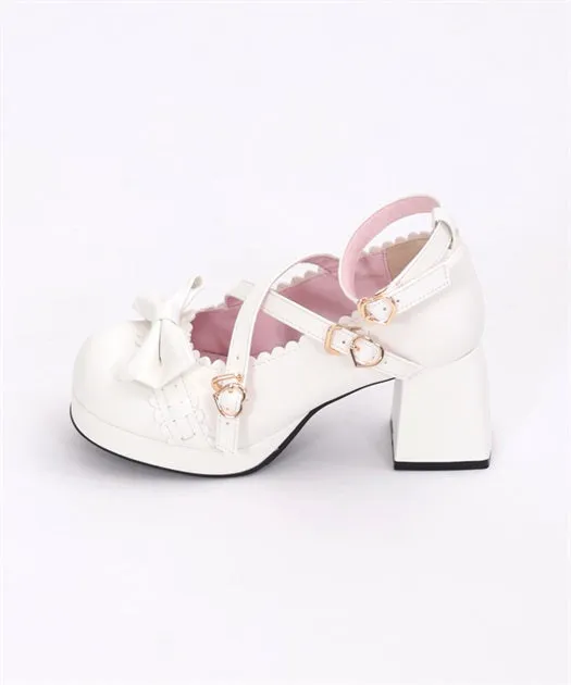 Ladder Lace Scalloped Pumps