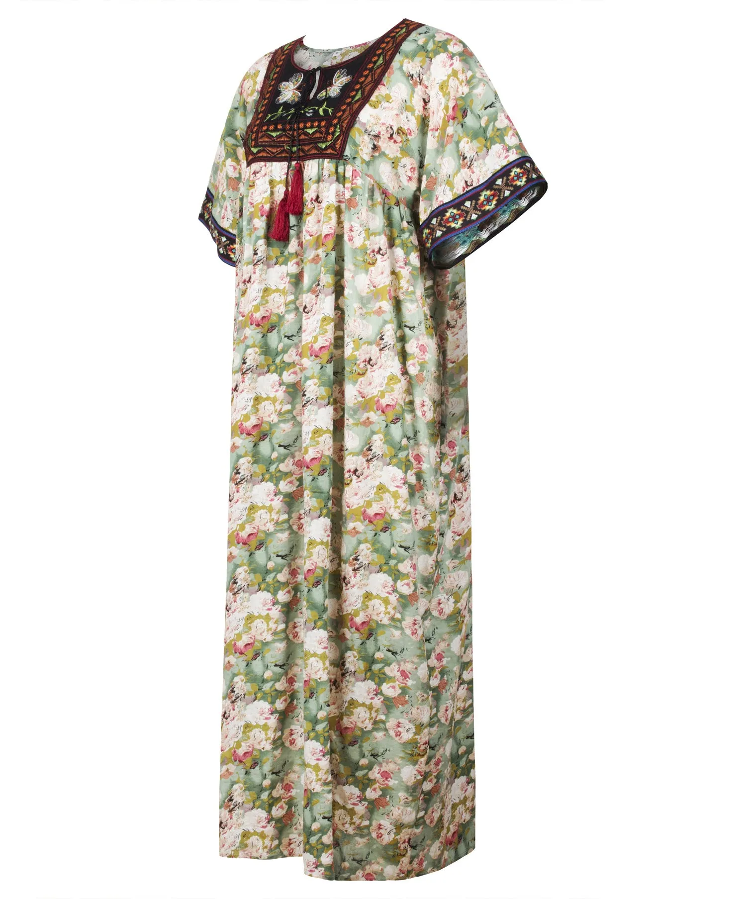 Large Size Embroidered Printed Arabian Robe Dress