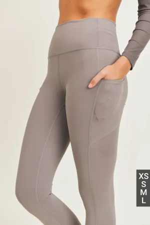 Laser-Cut and Bonded Essential Foldover Highwaist Leggings - Heather