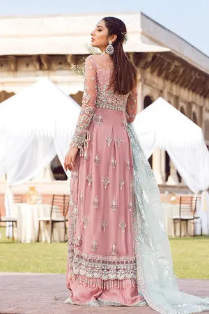 Latest designer embroidered party net outfit in lavish pink color # P2436