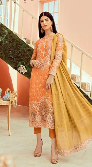 Latest Orange Chiffon Party Wear #N7089