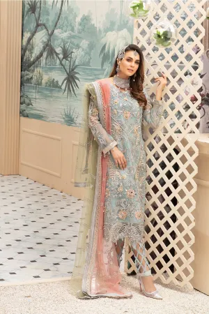 Latest Pakistani Organza Party Dress Turquoise Color # CA105