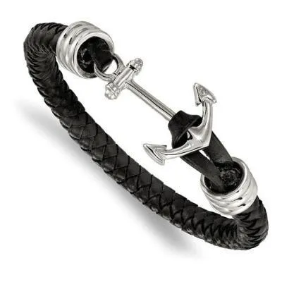 Leather Anchor Bracelet