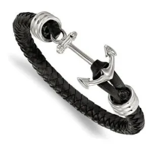 Leather Anchor Bracelet