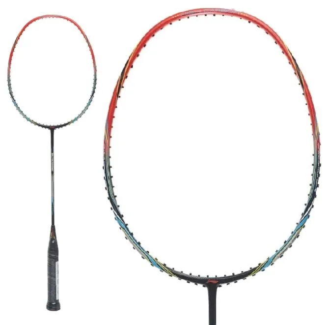 Li-Ning Black Iron 4U Badminton Racket - Fire Red