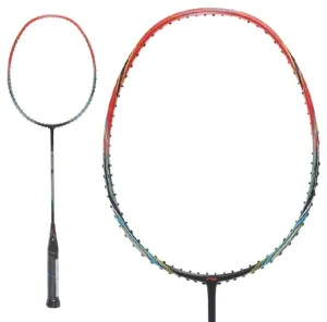 Li-Ning Black Iron 4U Badminton Racket - Fire Red