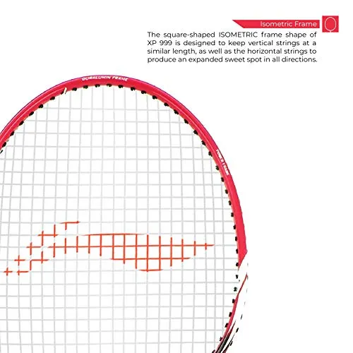 Li-Ning XP-60-IV Strung Blend Badminton Racquet (Set of 2,Black/Pink, 90-95 grams , 18-20 lbs)