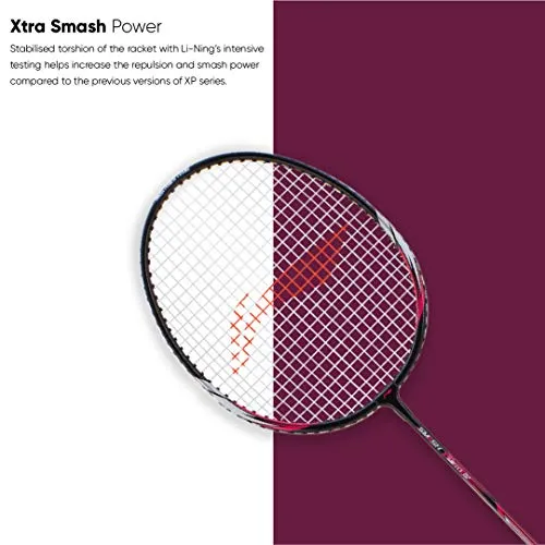 Li-Ning XP-60-IV Strung Blend Badminton Racquet (Set of 2,Black/Pink, 90-95 grams , 18-20 lbs)