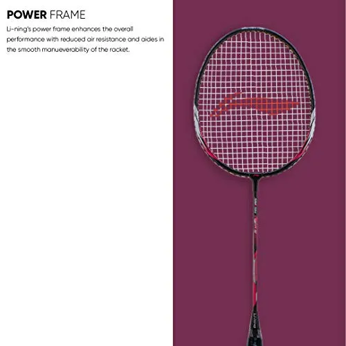 Li-Ning XP-60-IV Strung Blend Badminton Racquet (Set of 2,Black/Pink, 90-95 grams , 18-20 lbs)