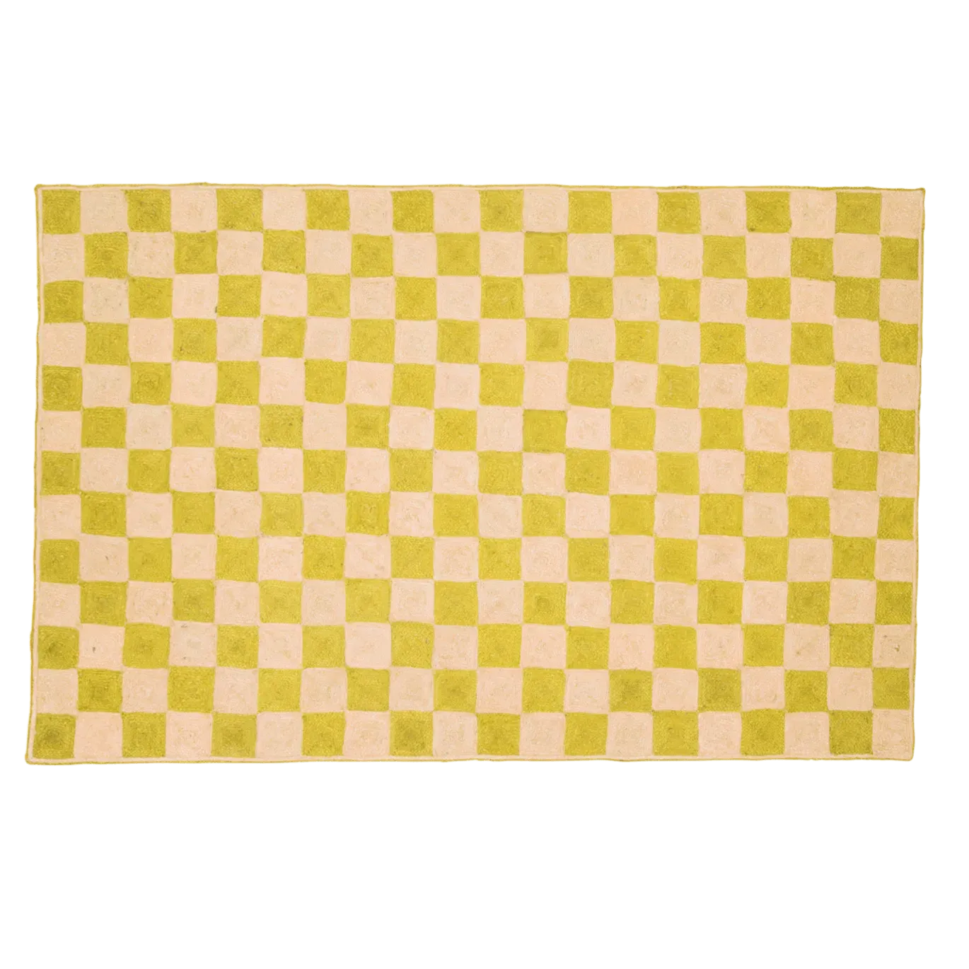 Light Brown Checker Jute Rug