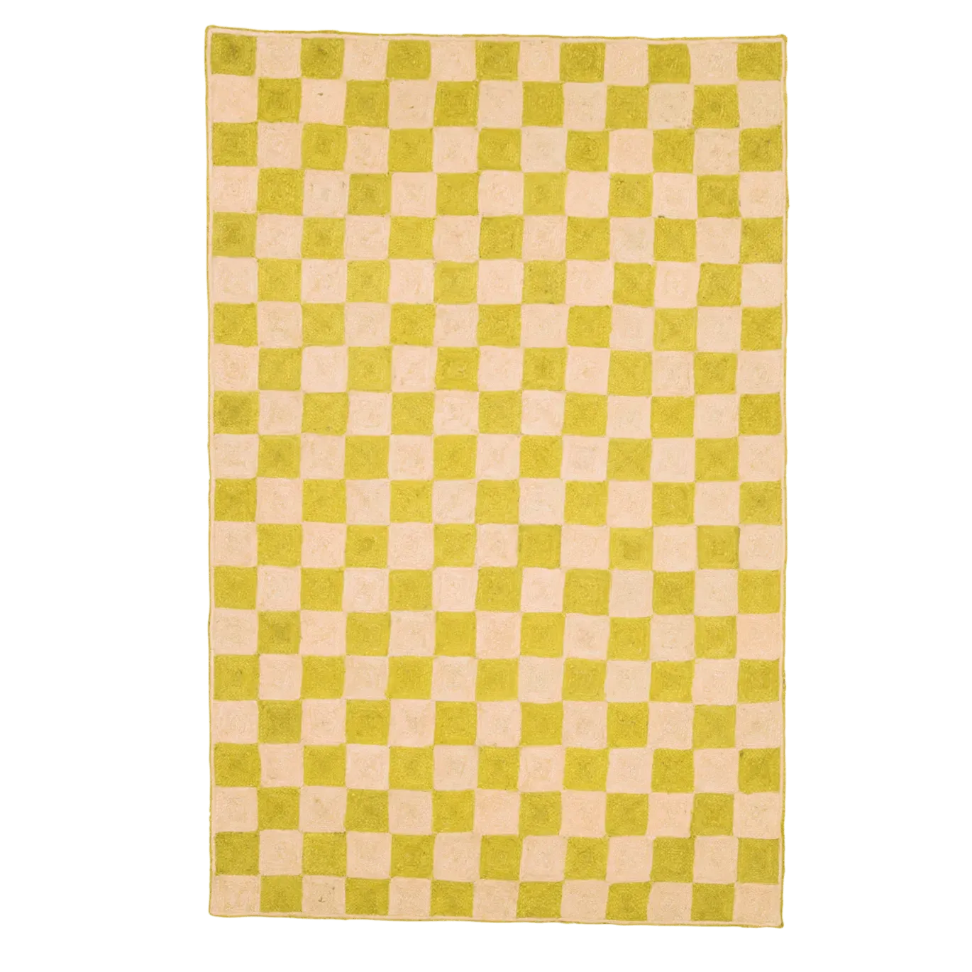 Light Brown Checker Jute Rug