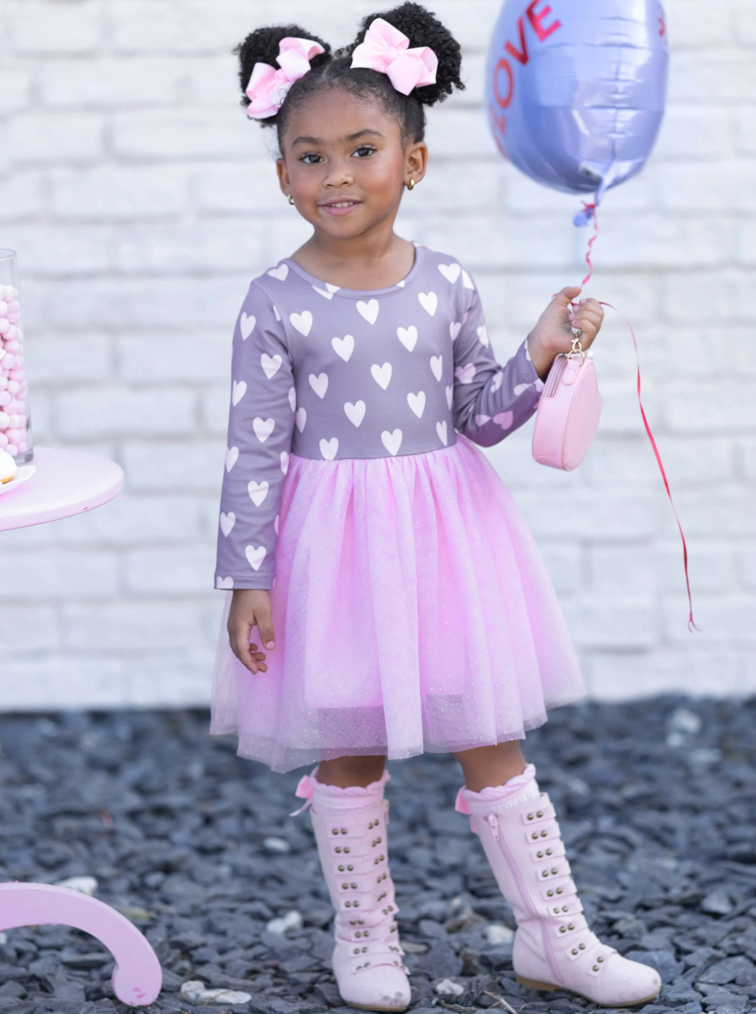 Little Miss Valentine Shimmer Tutu Dress