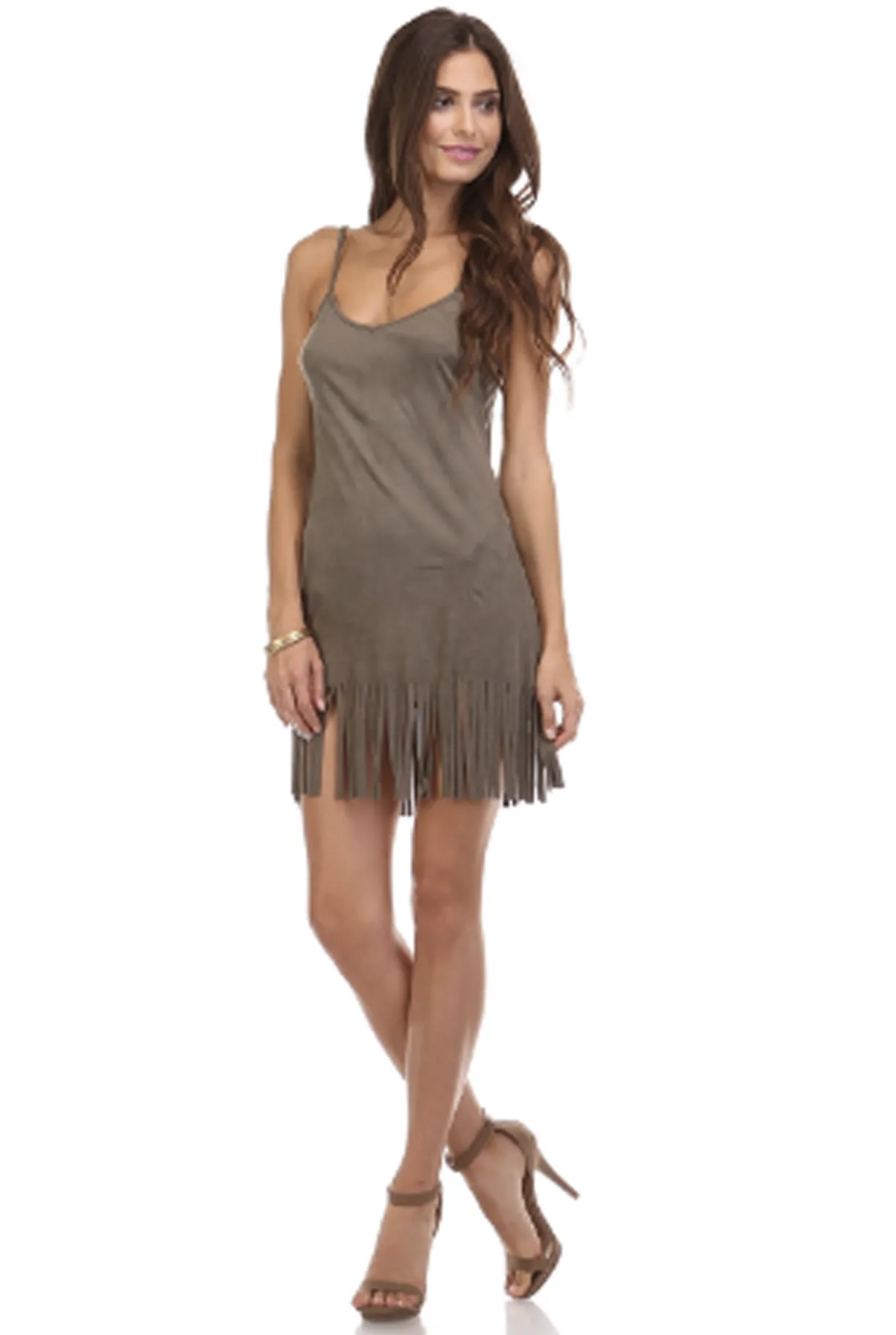 'Little Pocahontas' Dress - Olive