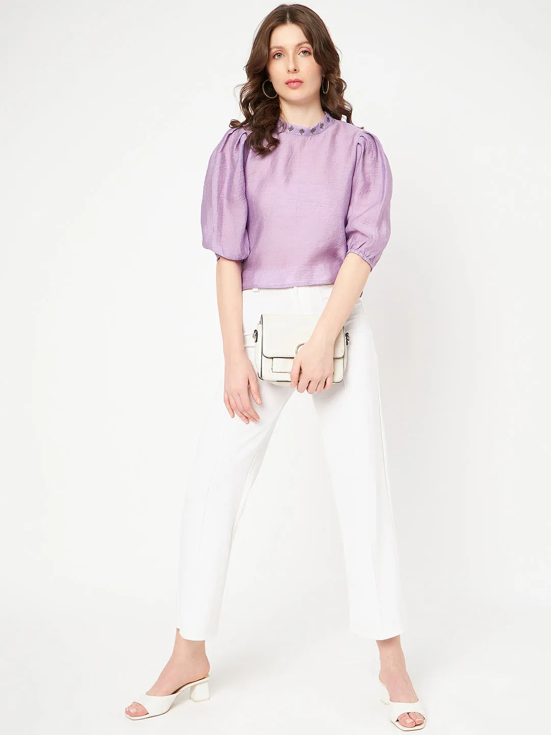 Madame Purple Embellished Top