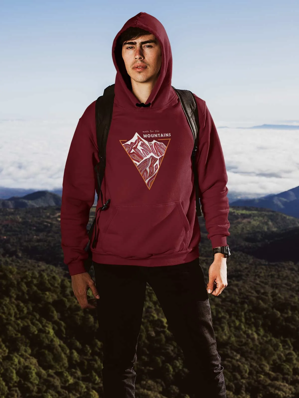 Made for the mountains Printed Cotton Hoodie for Men & Women