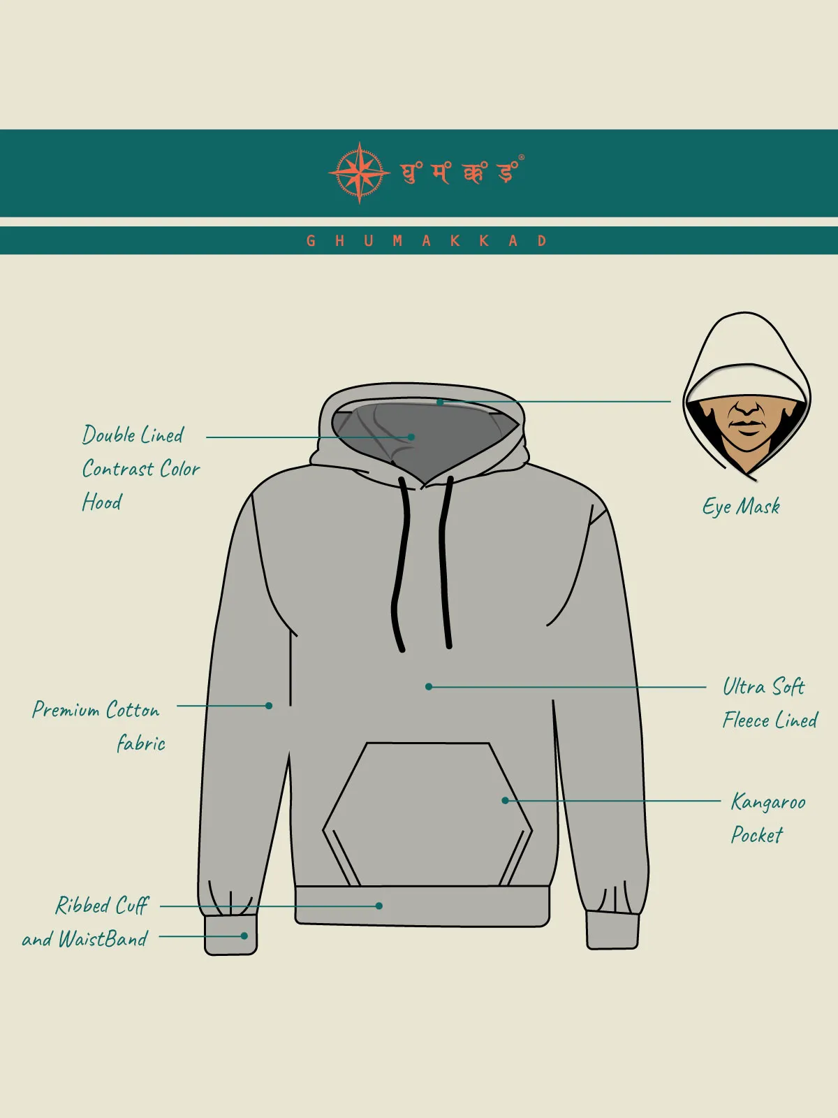 Made for the mountains Printed Cotton Hoodie for Men & Women