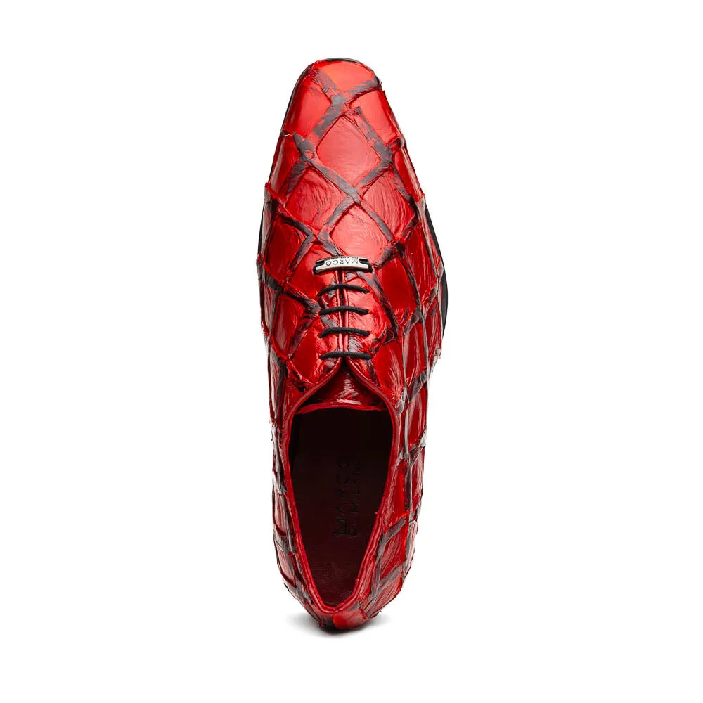 Marco Di Milano Olivieri Red Pirarucu Dress Shoe Oxfords