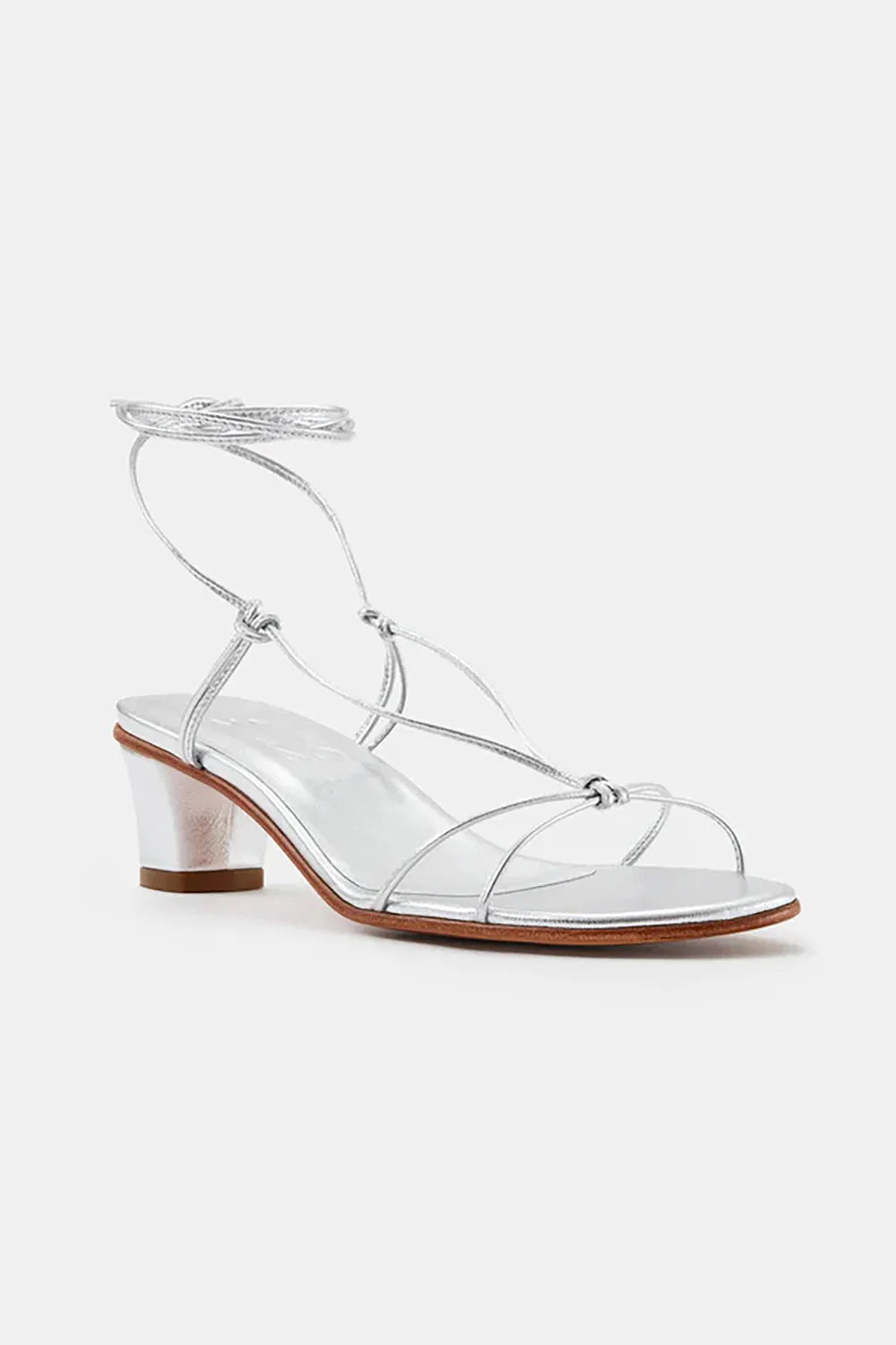Martiniano Spaghetti Heel in Silver