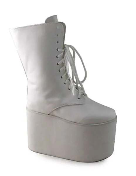 Matte White Lolita Boots High Platform