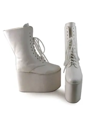 Matte White Lolita Boots High Platform