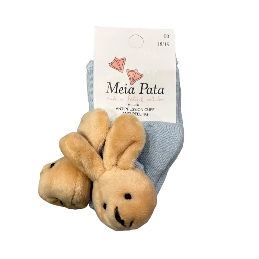 Meia Pata Rabbit Booties- Baby Blue