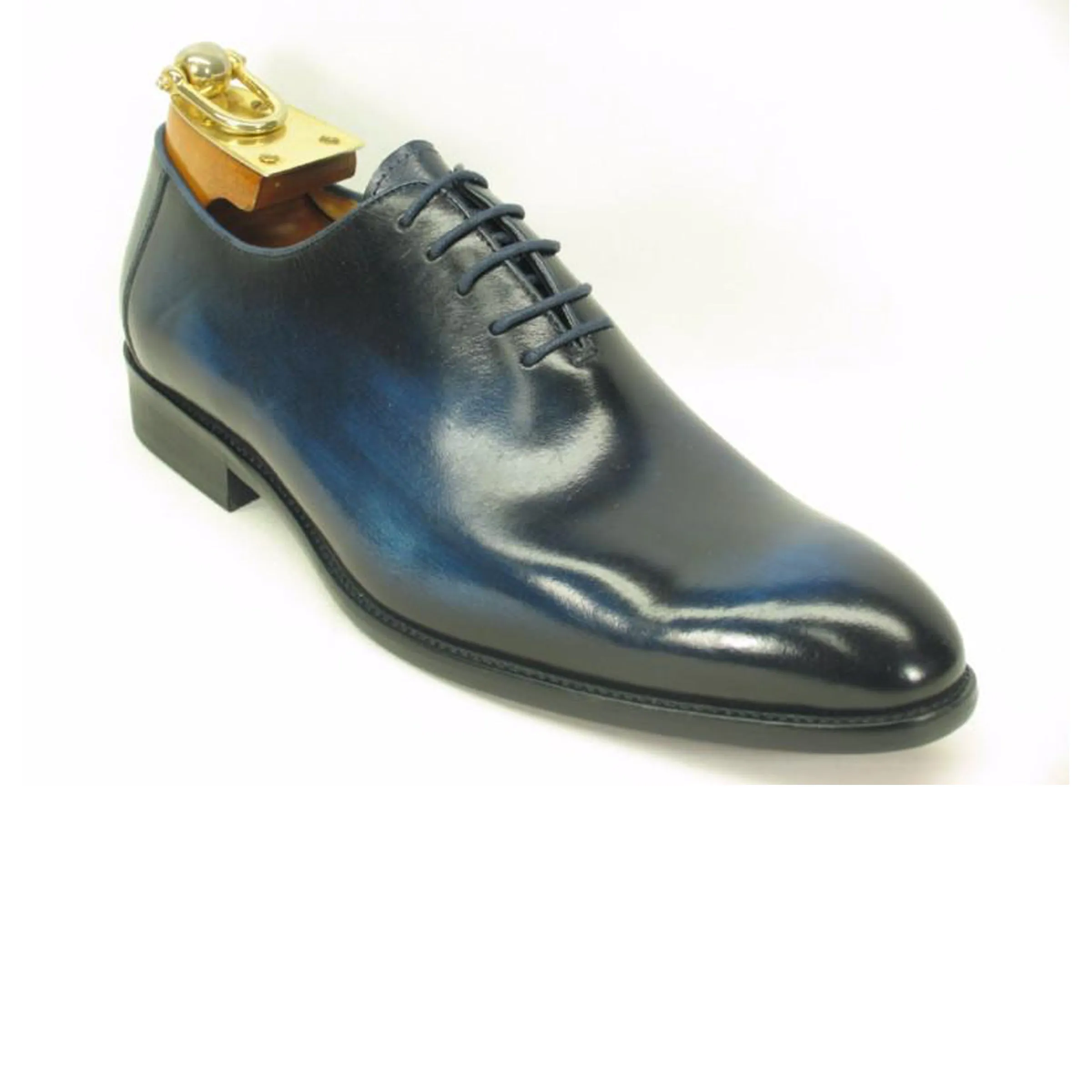 Mens Carrucci Hand Painted Oxford Lace Up Dress Shoe in Olive Green