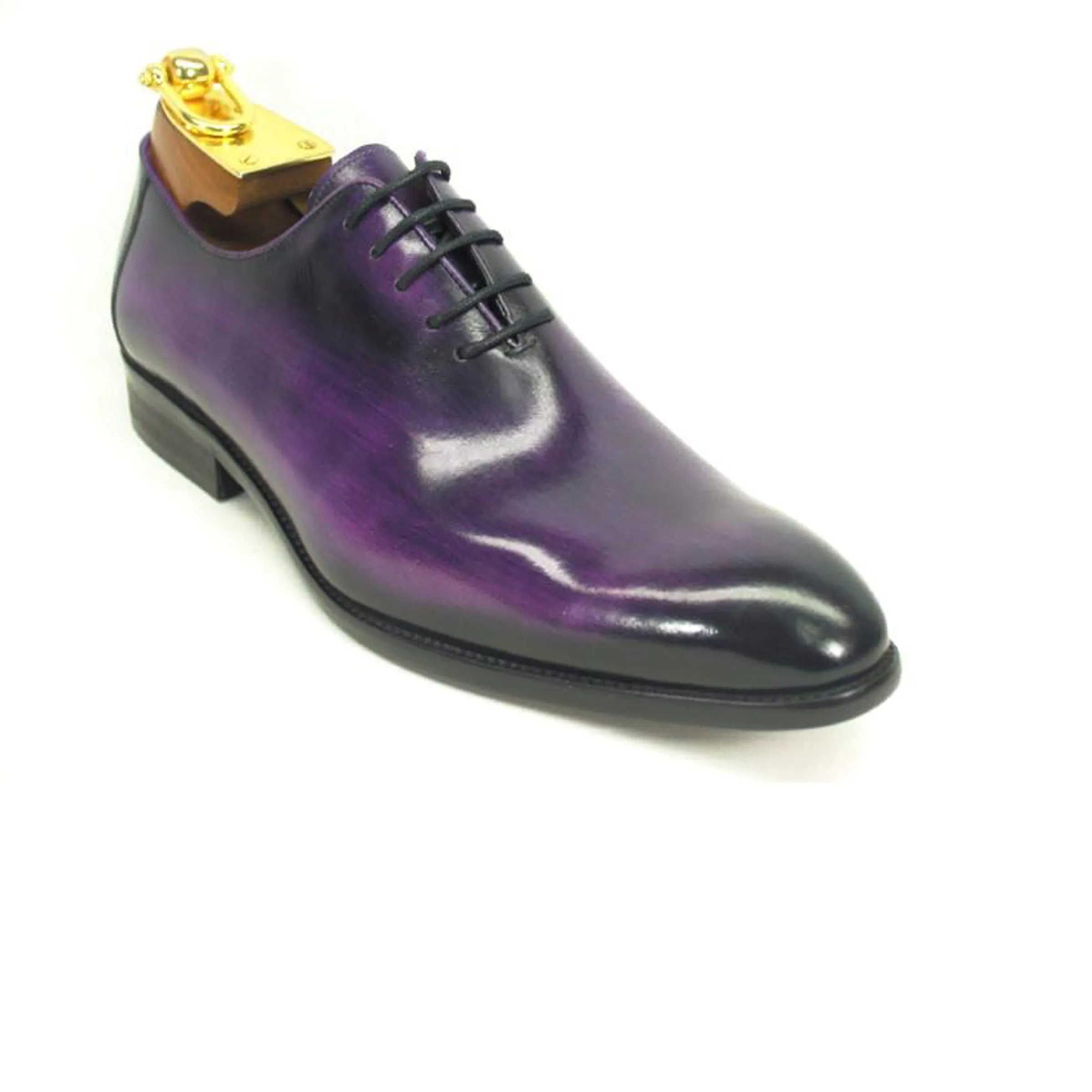 Mens Carrucci Hand Painted Oxford Lace Up Dress Shoe in Olive Green