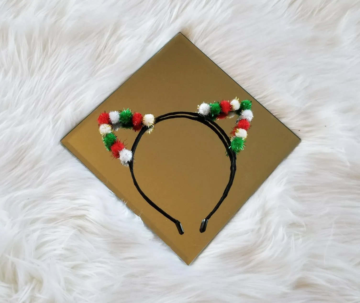 Meowy Christmas Sparkle Pom-Pom Kittycorn Ears