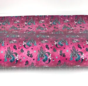 Mermaid Witches Castle Pink Synthetic Leather Sheets USDR