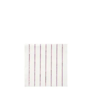 Metallic Pink Stripe Small Napkins