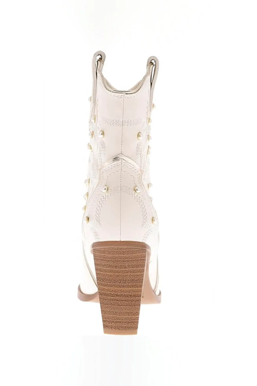 MIA Wendi Western Booties for Women in Off White | MH2460-OFFWHT/GOLD
