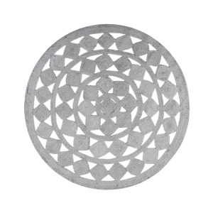 Mini Square Round Jute Rug - Gray